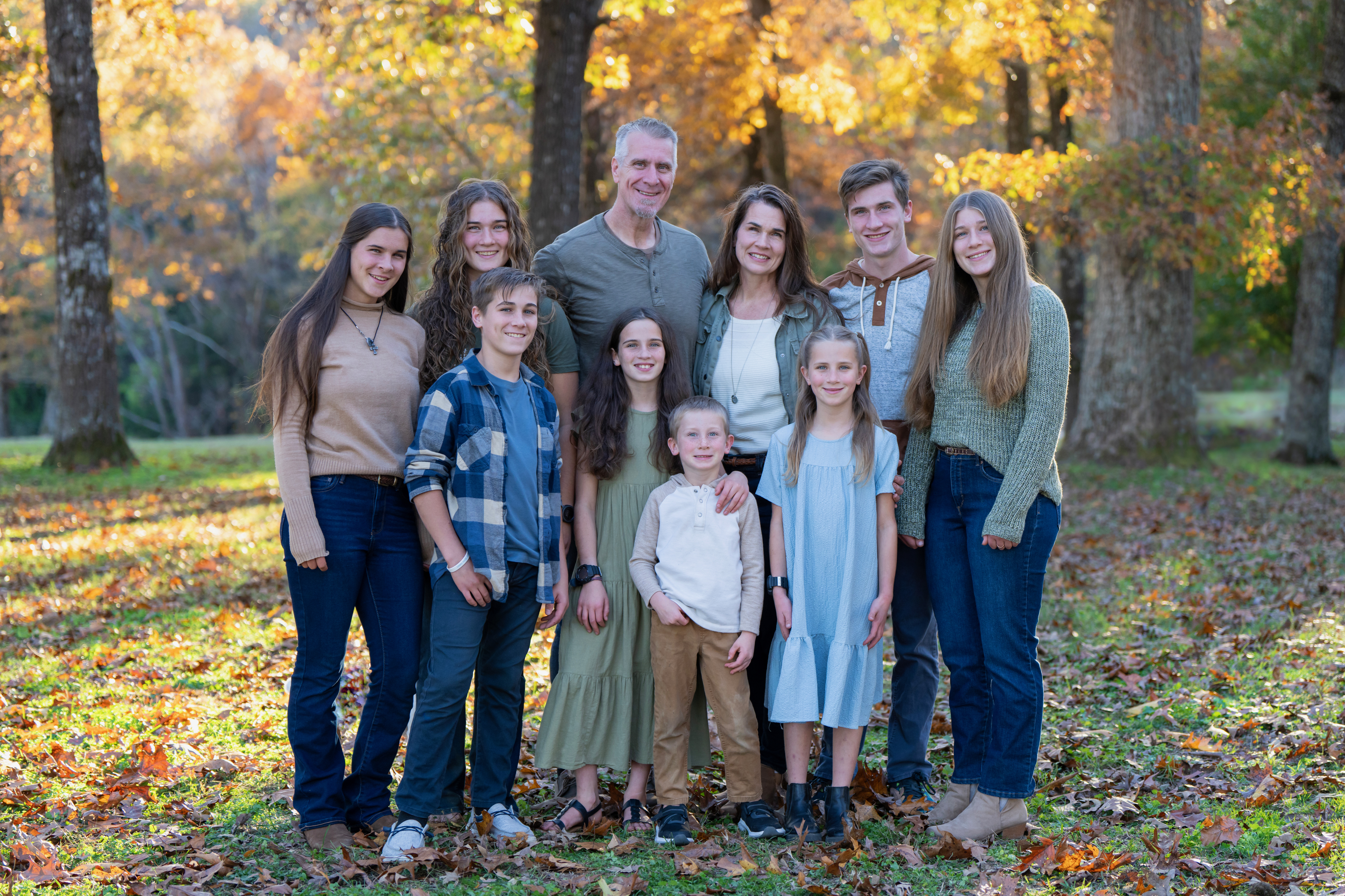 Ben and Nili Stewart with their nine children \u2014 the family behind The Hayfield